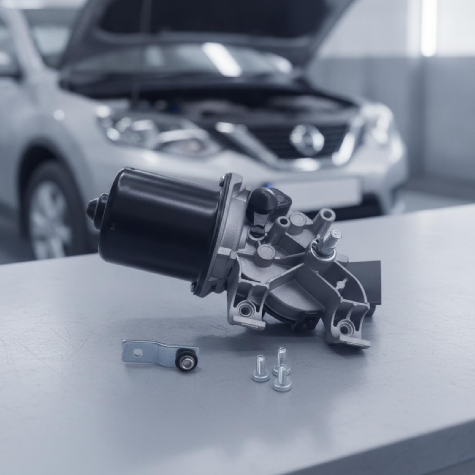 Tergicristallo Auto Motore Assieme Braccio Collegamento Trasmissione con Montaggio Semplificato E Materiale Metallico Durevole Adatto per Sostituzione Veicolo Officina Manutenzione