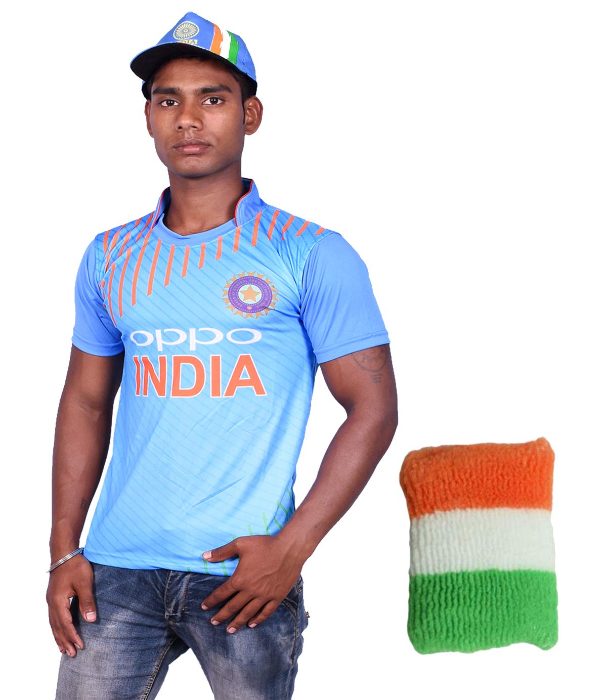 Bloomun India T20 Cricket Team Jersey with Free Cricket Cap and
