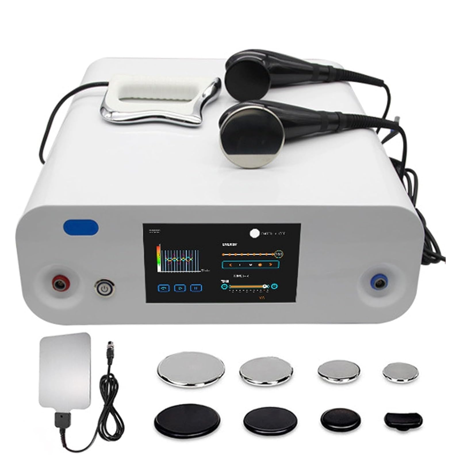 Macchina Di Terapia Cap Res 448KHz Per Diatermia, Per Sollievo Dal Dolore E Rassodamento Della Pelle. Schermo Touch Da 7 Pollici, Include Piastra Negativa E Coltello Fascia