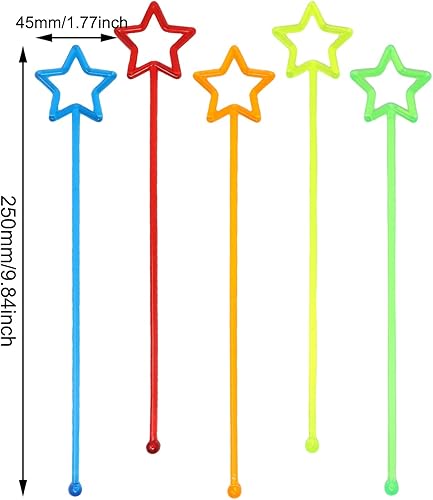 Miniatura 2 de Honbay 60 palitos de plástico Swizzle Sticks en forma de estrella para cócteles, bebidas heladas, para bares, cafeterías, restaurantes y uso