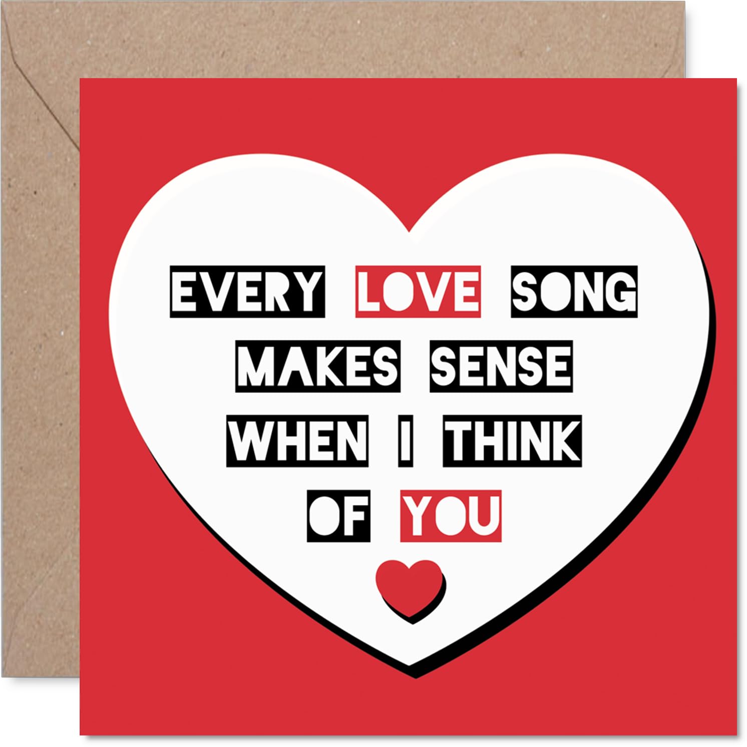 Cute Anniversary Card - Every Love Song Makes Sense - Adorable Happy Anniversary Card for Women Men, 145mm Joke Humour Anniversaries Greeting Cards