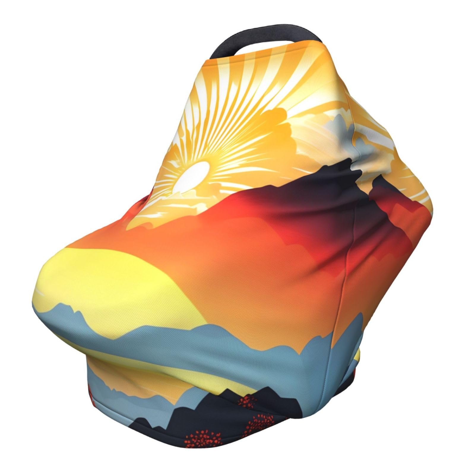 XZDHYZ Bright sunrise Versatile full-print Stroller Chair Cover/Nursing Cover, specially designed for your baby, Black
