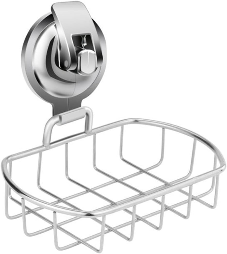 Suction Cup Soap Dish Sponge Holder Hook Tray Case Box Hanger Caddy Organizer for Bathroom Shower Sink