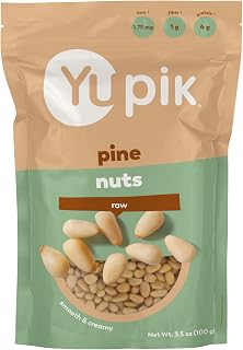 Yupik Pine Nuts, 3.5 Oz, Gluten-Free, Kosher, Smooth & Creamy Pine Kernels, Raw Nuts, Shelled, Unsalted, Unroasted, Oil-Free, Source of Iron