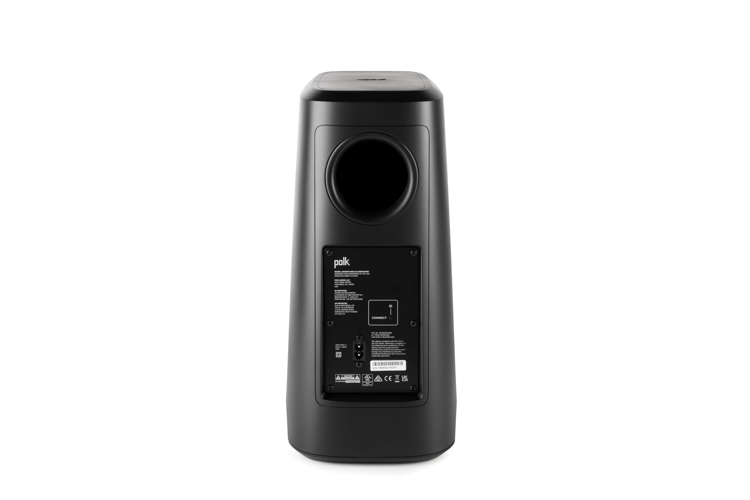 Polk Audio MagniFi Mini AX Barre de Son Ultra-Compacte avec Subwoofer sans Fil, Dolby Atmos, DTS:X, HDMI eARC, Bluetooth, AirPlay 2, Google Chromecast - Noir