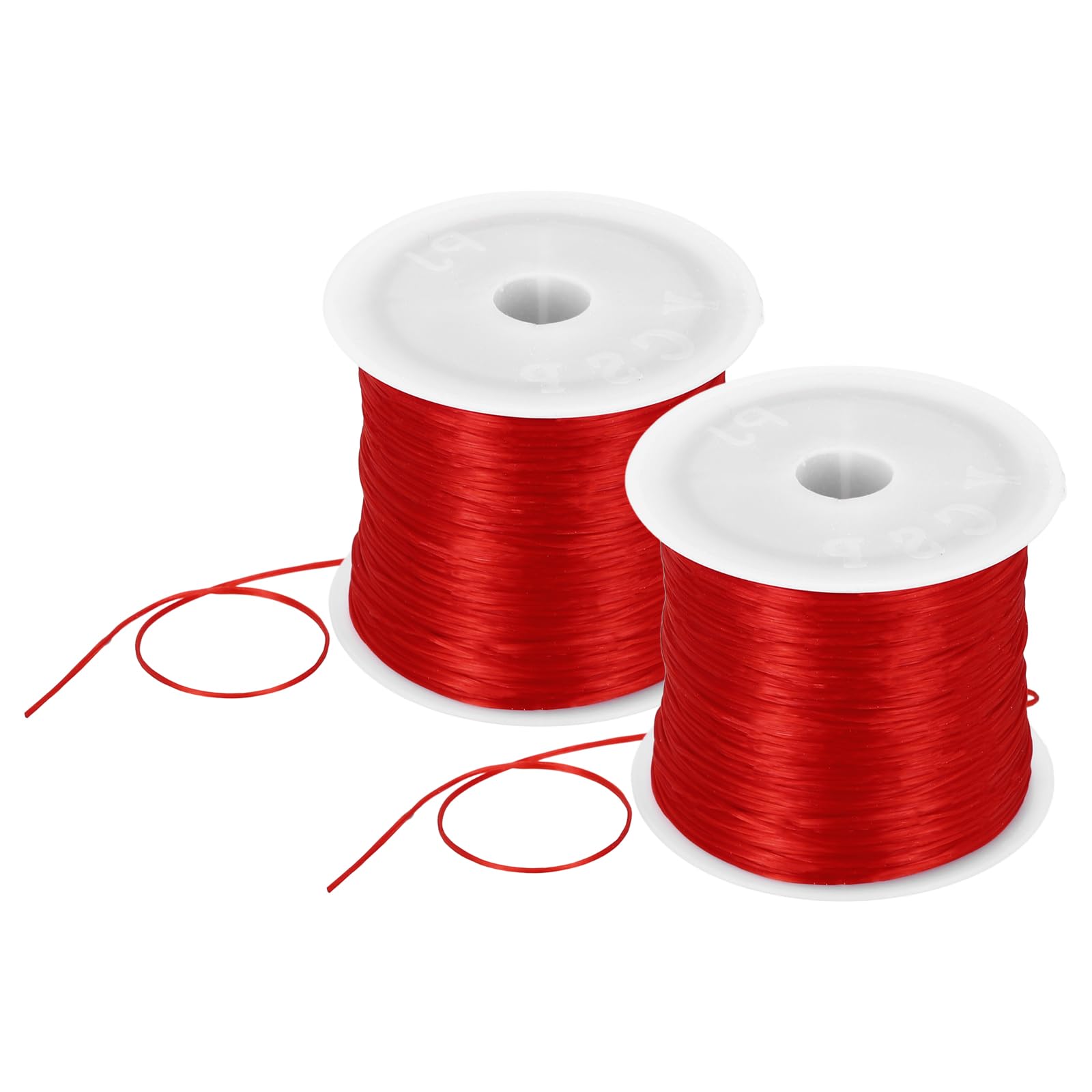 DMiotech 2 Rolls Elastic String for Bracelets, 1mm Stretch Bead Cord for Jewelry Making, Necklaces and Bracelet Making Red, 100m