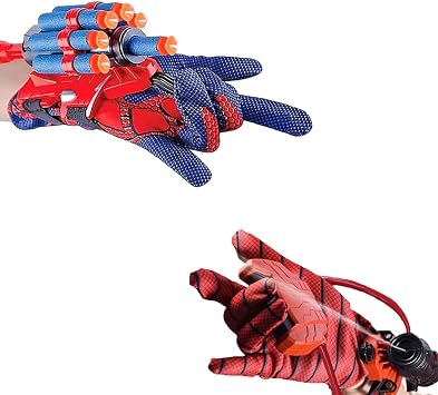 2-in-1 Web Shooter Glove Set for Kids, Multifunctional Water Blaster & Soft Foam Dart Launcher, Outdoor Role Play Toy for Pool Beach Backyard Party