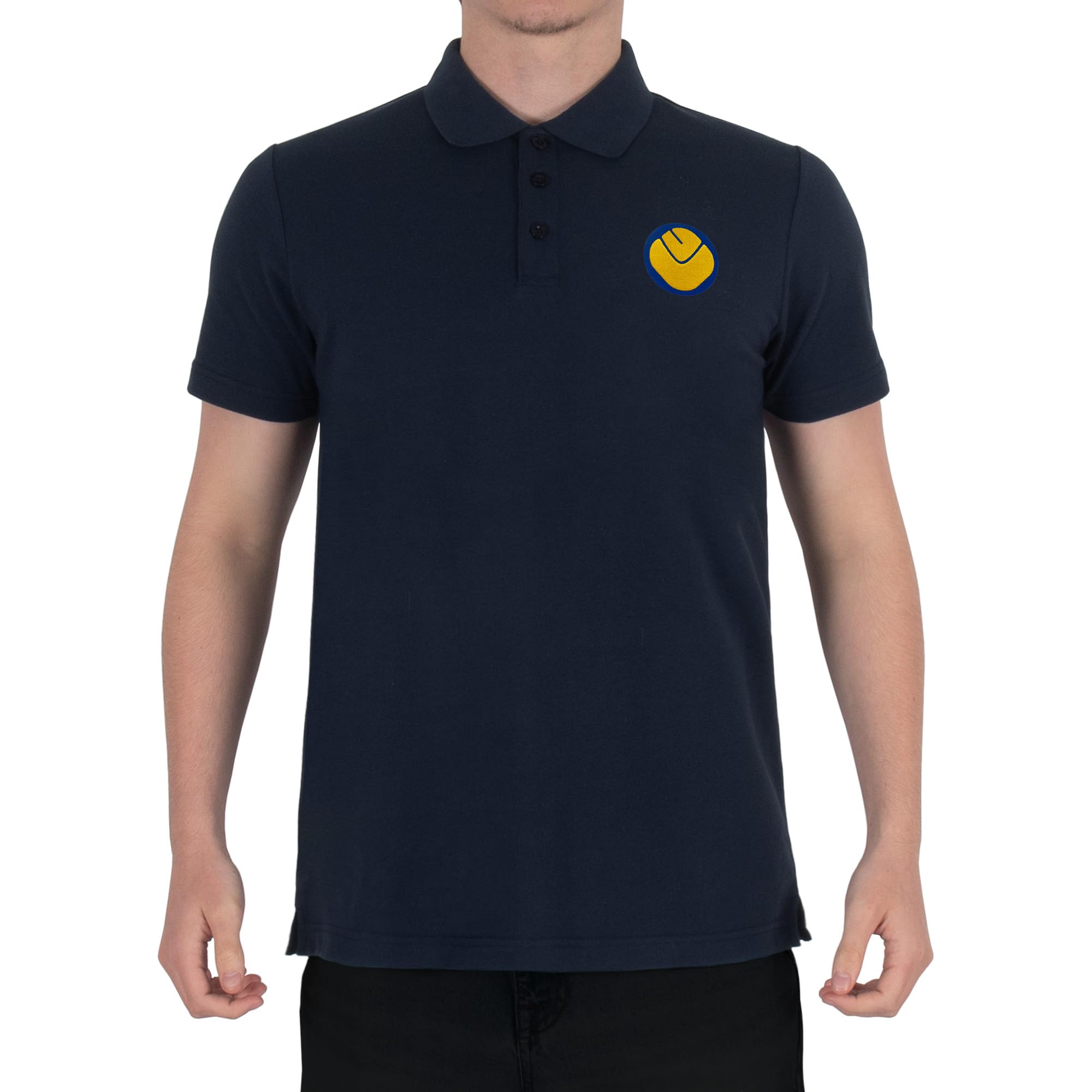 fan originals Leeds Polo Shirt Adults Navy Smiley XL