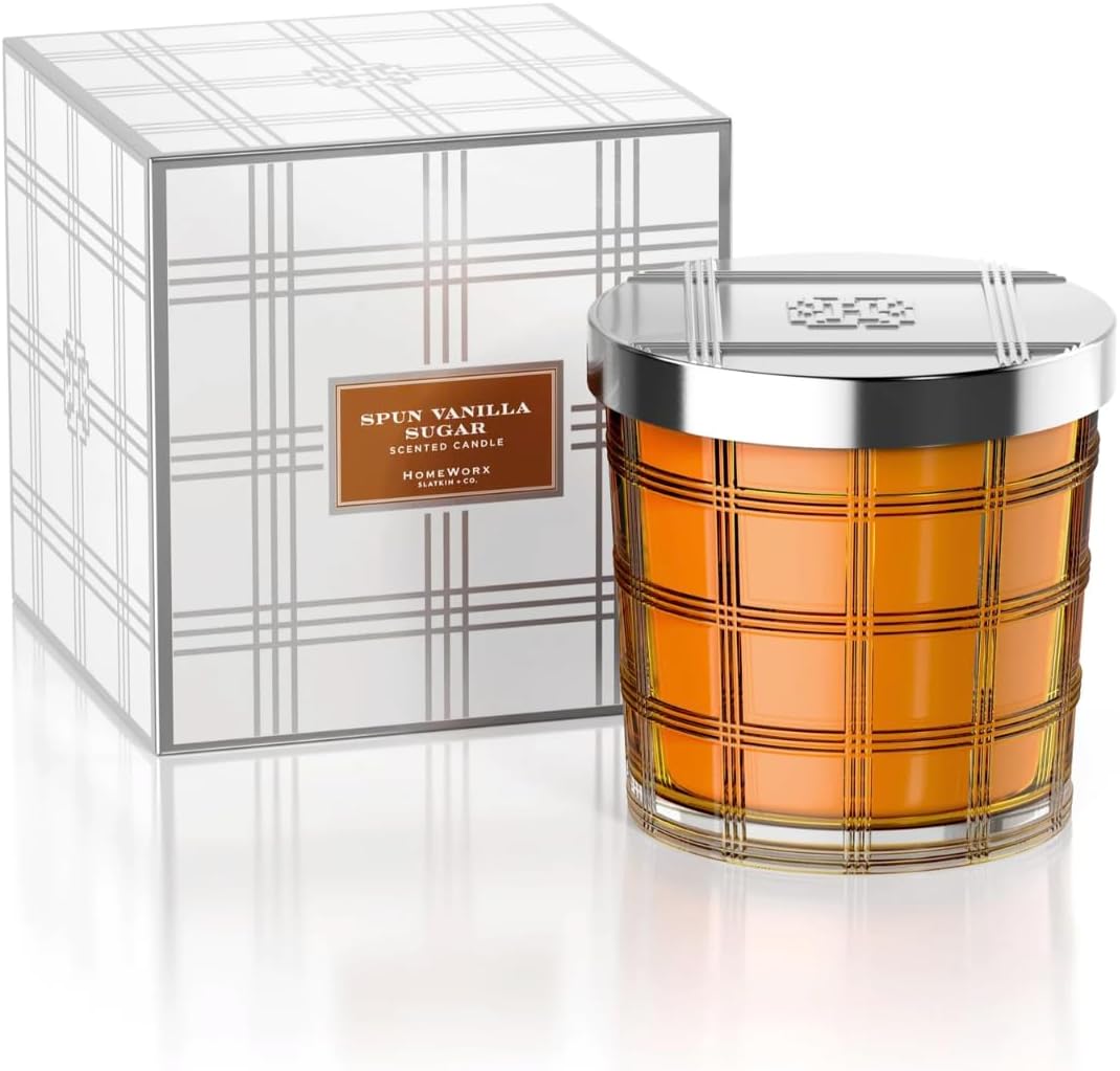 HomeWorx 50オンス 4芯 リュクス ガラスキャンドル | Slatkin + Co. ジャンボプレミアムキャンドル | ギ