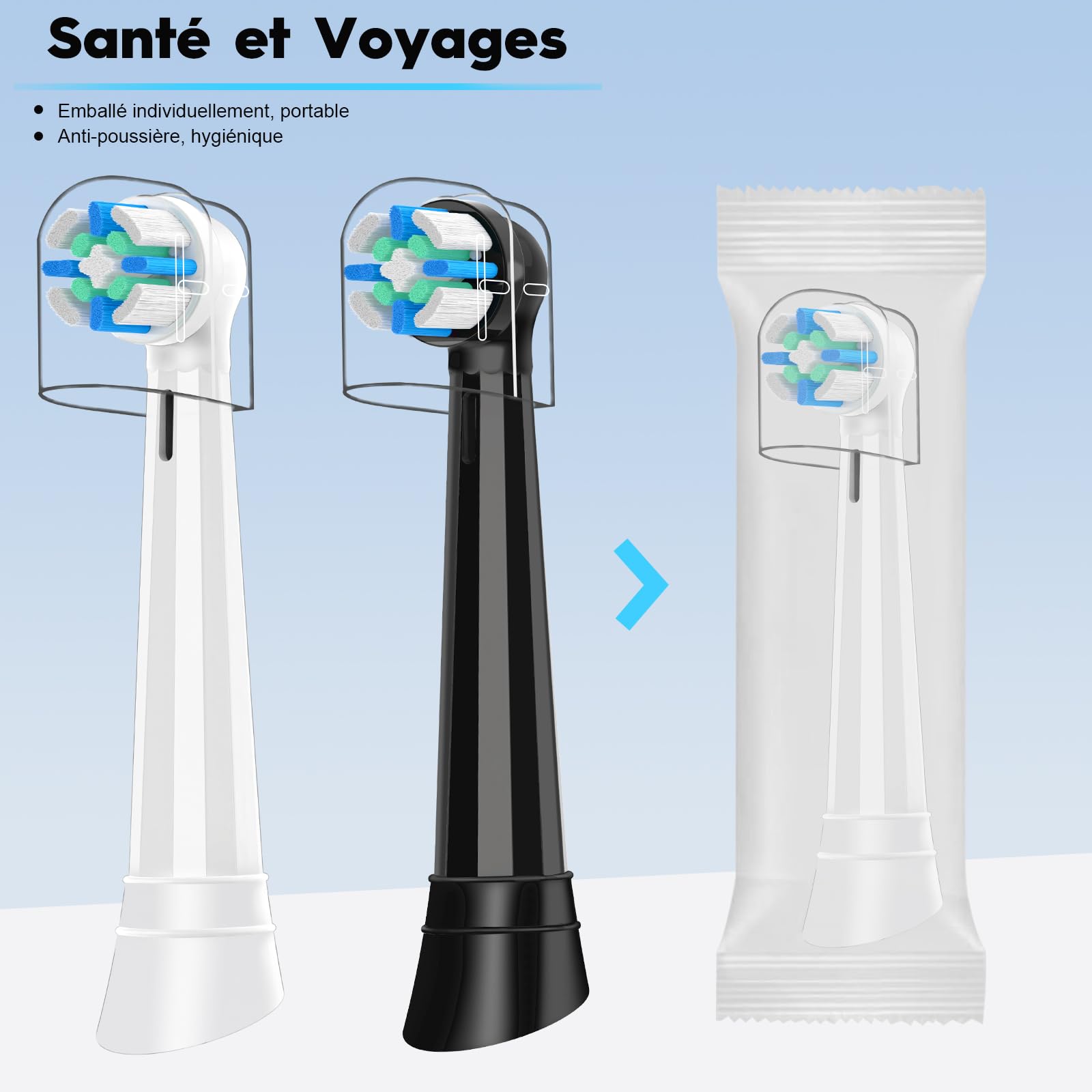 IO Brossettes Compatibles with Oral-B iO - Brossettes de Rechange Compatibles | Lot de 8 Têtes pour Série iO 2/3/4/5/6/7/8/9/10 | Nettoyage Profond, Poils Souples