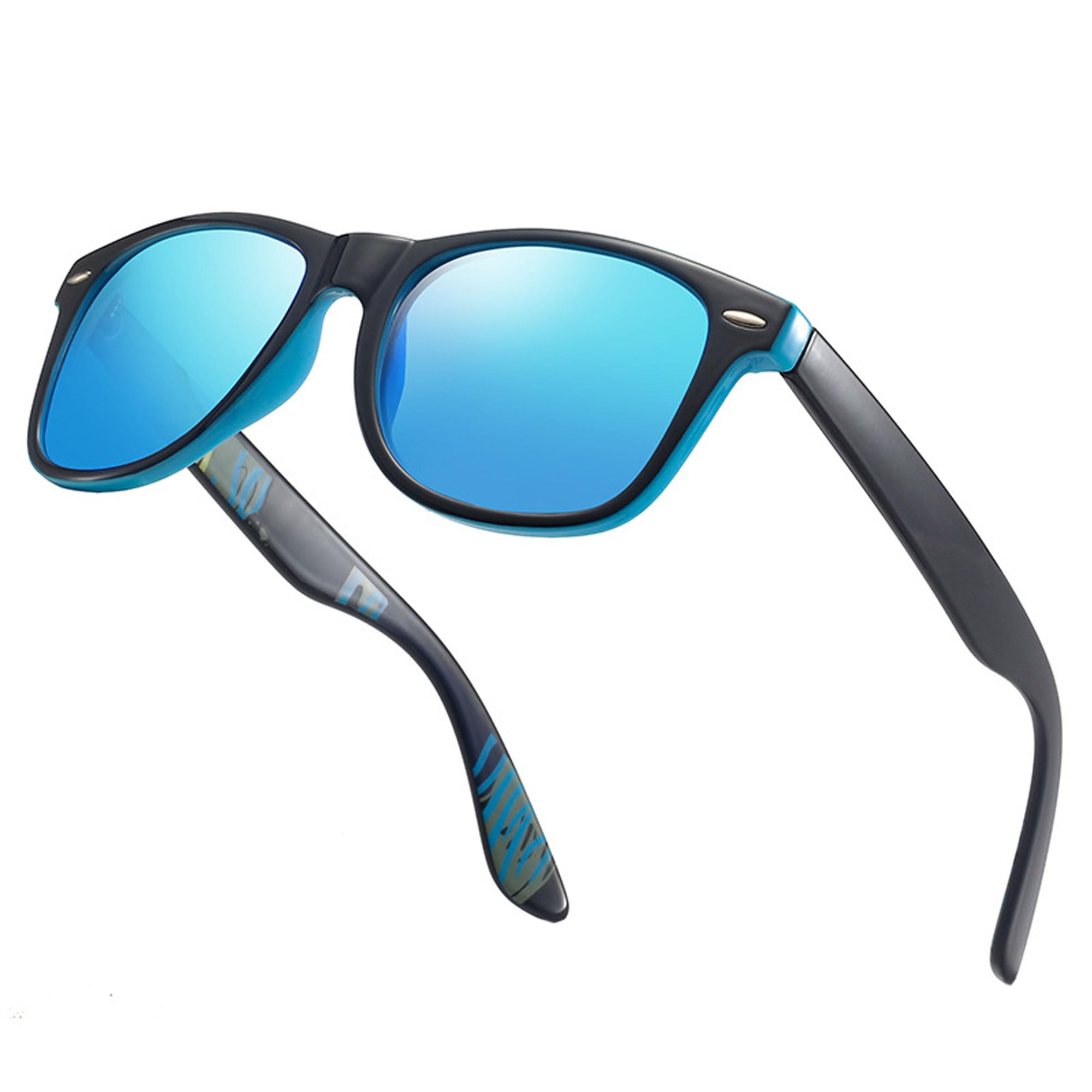 Legou Polarized sunglasses a variety of colors sunglasses for men and women Black Frame Blue one size