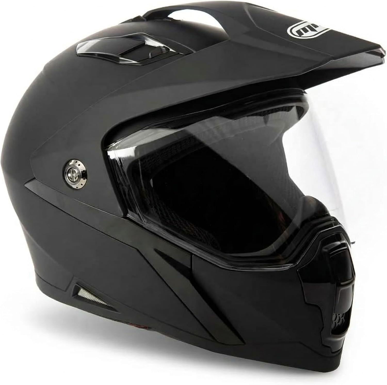 MMG Helmet Dual Sport Off Road Motorcycle Dirt Bike ATV - FlipUp Visor - Model 23 (Large, Gray Matte)