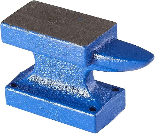 PandaHall Elite 1 Piece DIY Iron Bench Anvil Tools, Iron Horn Anvil Bench Block for Jewellery Making, Blue, 9.2x3.5x5.5cm