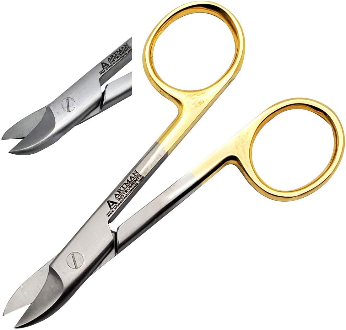 Dental Crown Collar cutting scissors 4.25" curved for thin