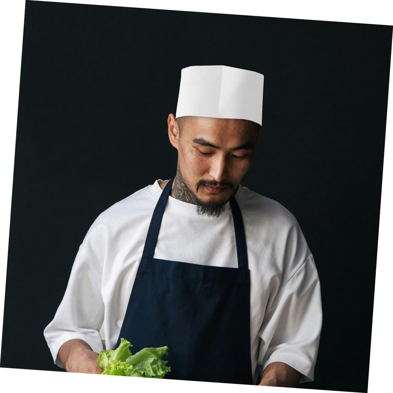 50 Piezas Sombreros de Chef Unisex Gorras Desechables para Cocina Profesional Material Transpirable y Resistente para Hombres y Mujeres Restaurantes