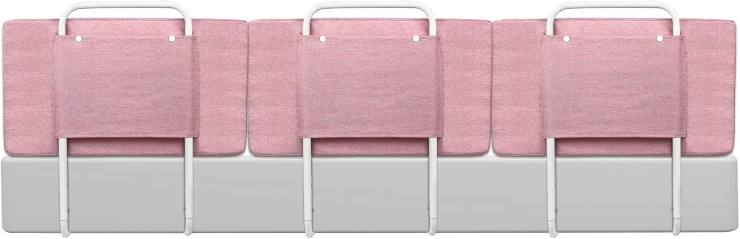 YUENFONG Barrera de cama para niños, protección anticaídas para bebé, 5 agujeros, altura regulable, protección lateral para cama (180 cm, polvo de cereza)
