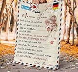 luftpost englisch deutsch 【Perfektes Geschenk für Tochter】 Nutzen Sie die von uns entworfene Fleecedecke als Geschenk für Ihre Tochter und sagen Sie ihr, dass Sie sie lieben. Auch wenn Sie sie selten begleiten, werden Sie sie stillschweigend hinter ihrem Rücken unterstützen. Diese Kuscheldecke ist wie eine Umarmung, wenn Ihre Tochter darin eingewickelt ist, ist es, als ob sie ihn umarmen. diese Postdecke ist nicht nur Wärme zu bringen, sondern auch Lächeln, Mut und Liebe zu bringen.