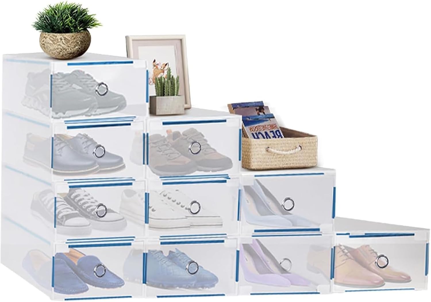 Boîtes de rangement chaussures empilables pour un gain de place
