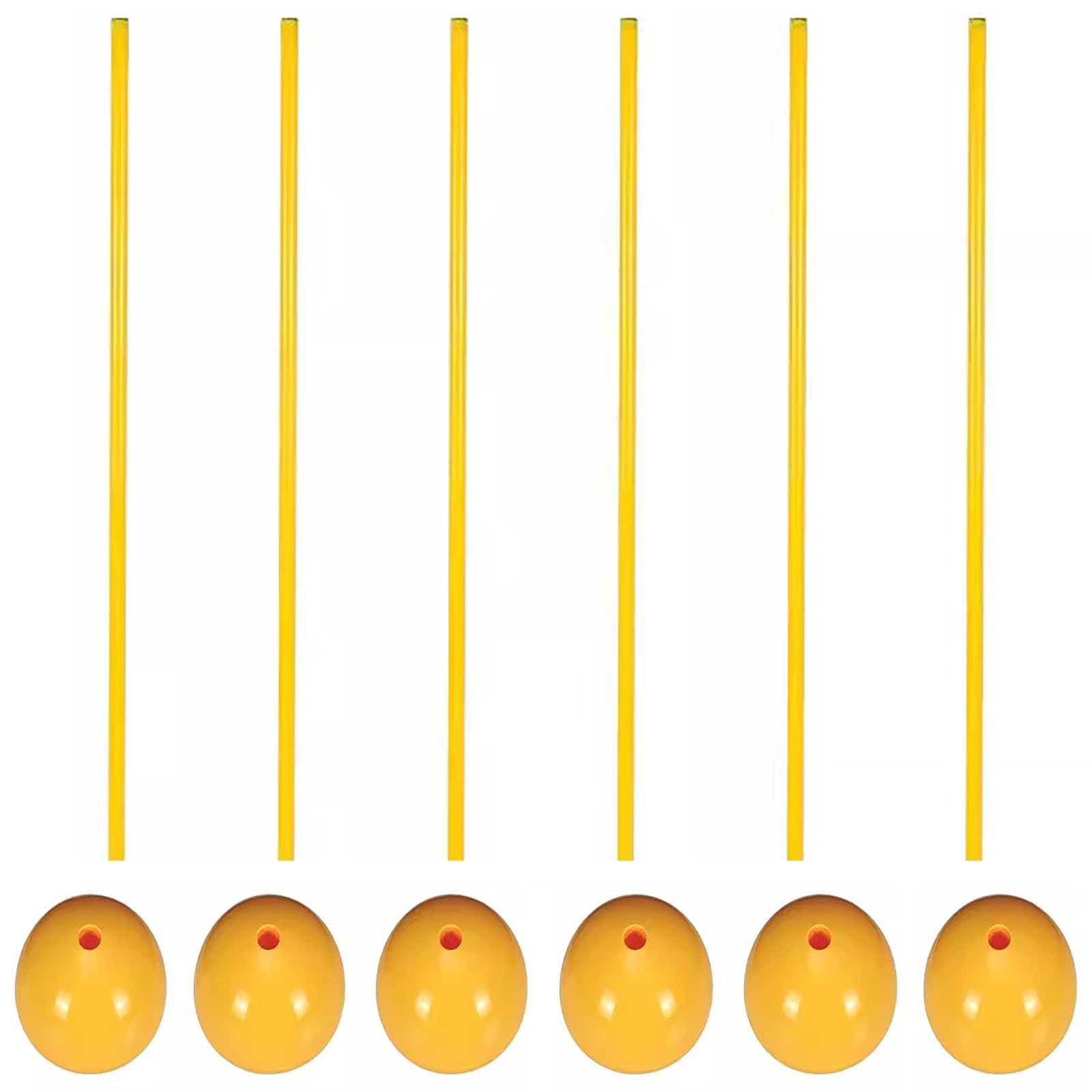 Palos de slalom Postes de agilidad con base, 5 juegos de postes de slalom desmontables rellenos con arena o grava, equipo de entrenamiento de fútbol for niños, adultos ( Color : Yellow-6 , Size : 5ft(