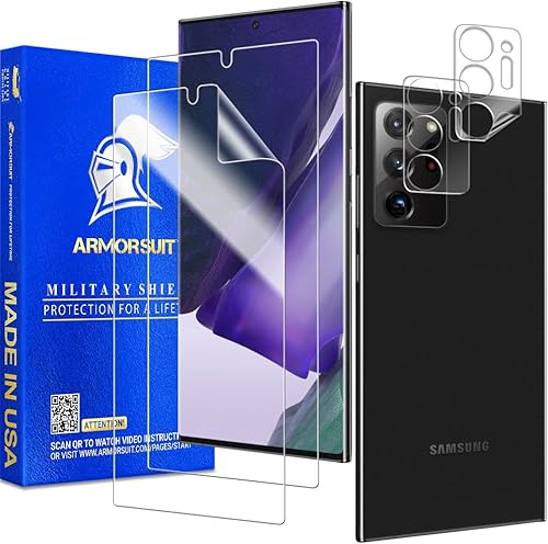 Miniatura 1 de Armor Suit MilitaryShield - Protector de pantalla + 2 protectores de lente de cámara para Samsung Galaxy Note 20 Ultra compatible con fundas,