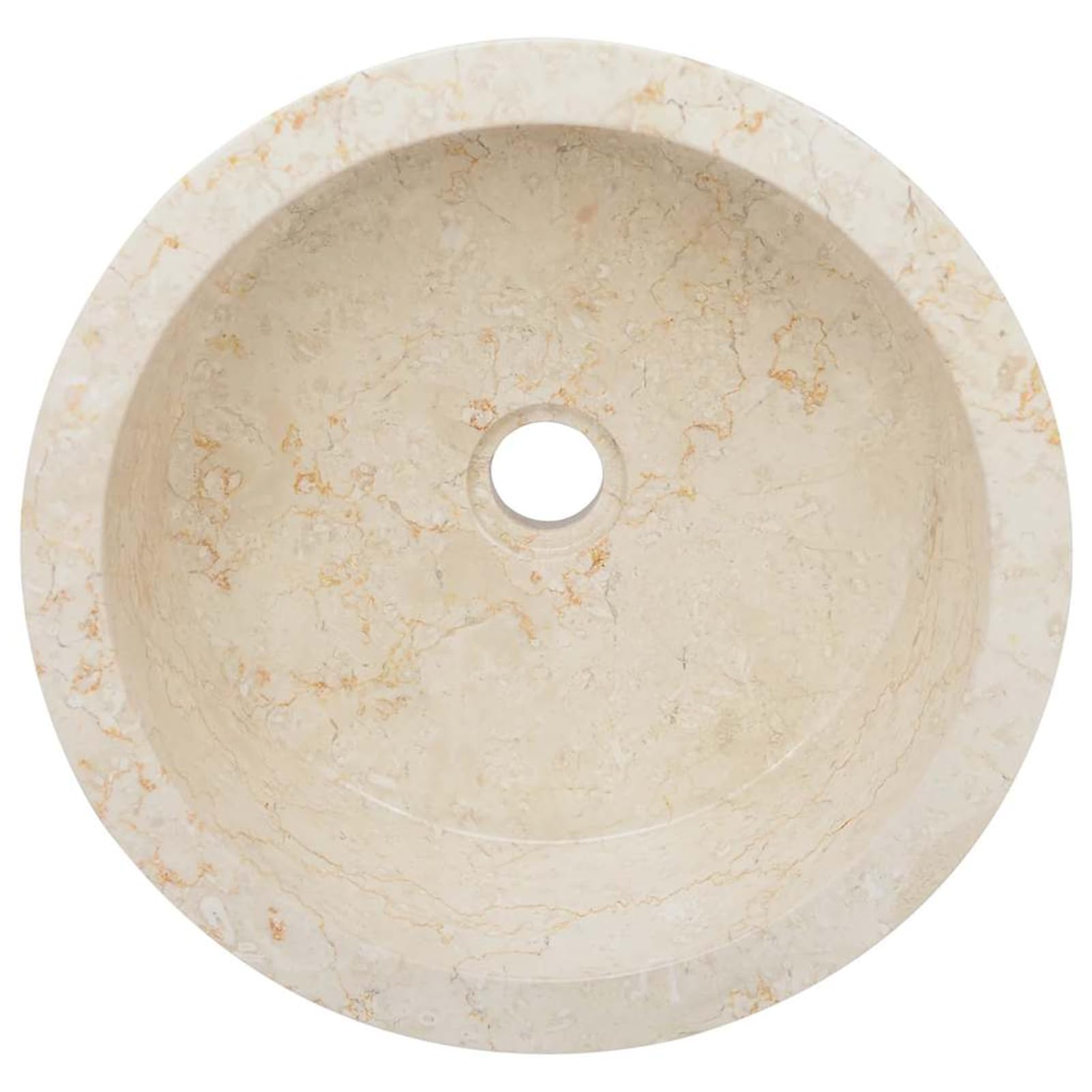 Homgoday Lavabo Crema marmol Artesanal 40x15 cm lavamanos Decorativo