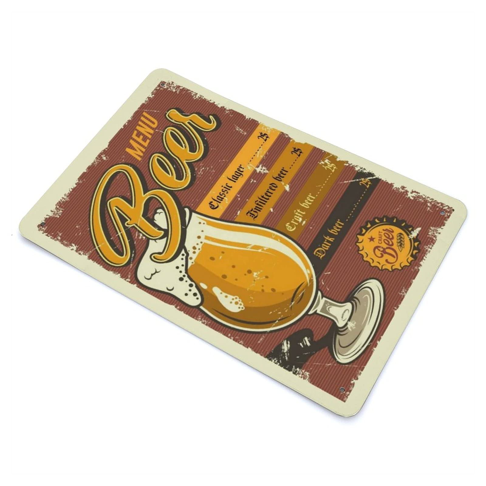 EMOHAT Targa In Metallo Pizzeria - Insegna Retrò 20x30 Cm Per Cucina, Bar, Ristorante - Effetto Arrugginito - 2