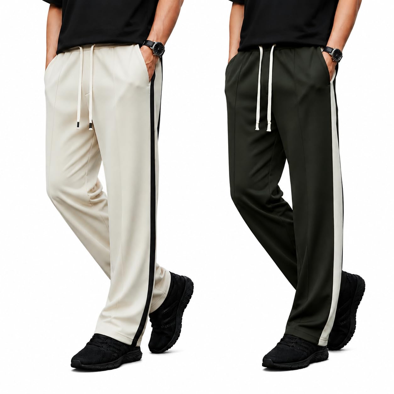 Mack Jonney Men’s Cotton Track Pants Pack of 2 | Regular Fit Comfortable Sports & Casual Lower for Gym, Running 2-picture-20