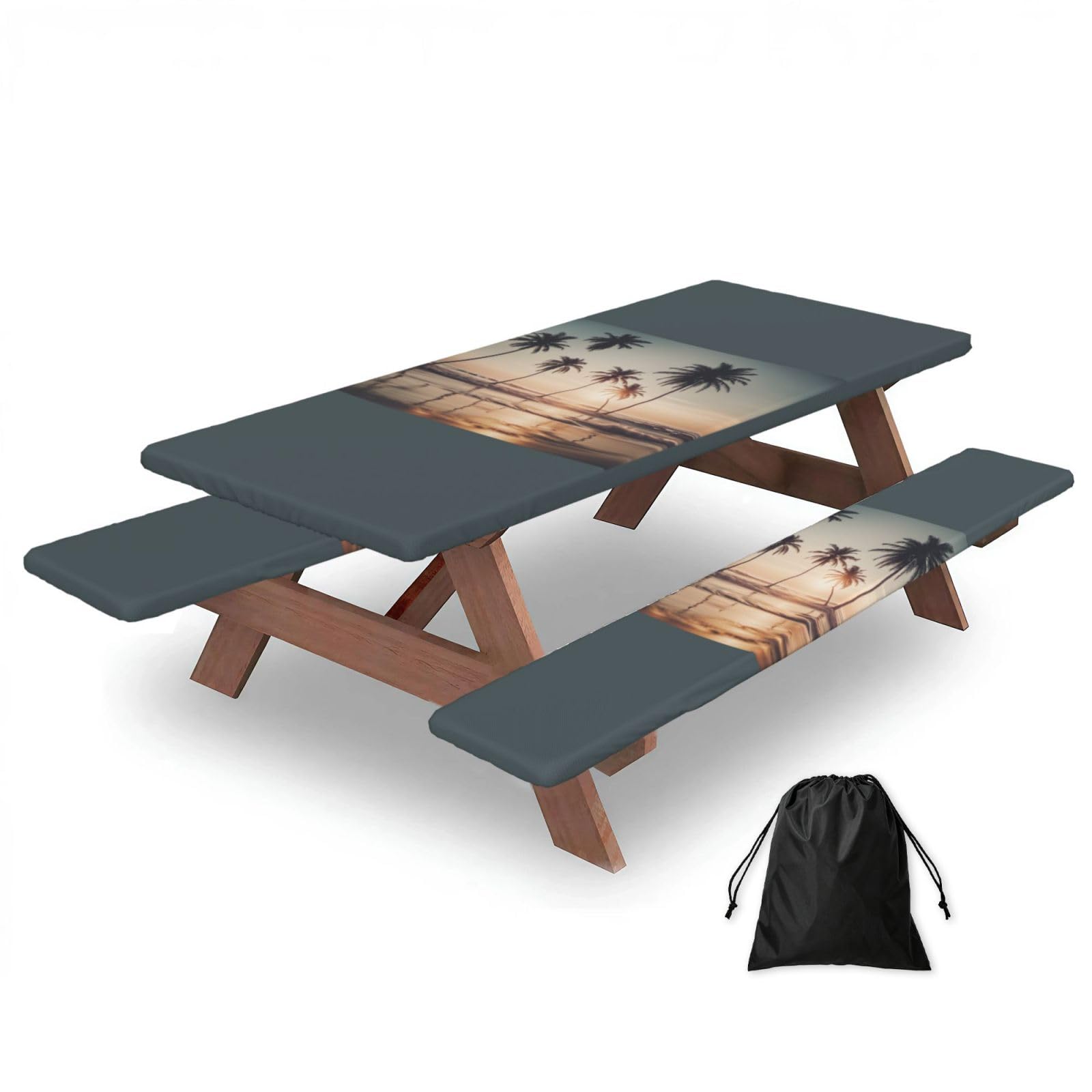 PPHGUT Cartoon Pigeon Print Picnic Table Bench Cover Set Outdoor Garden Bbq Protector For Family Camping