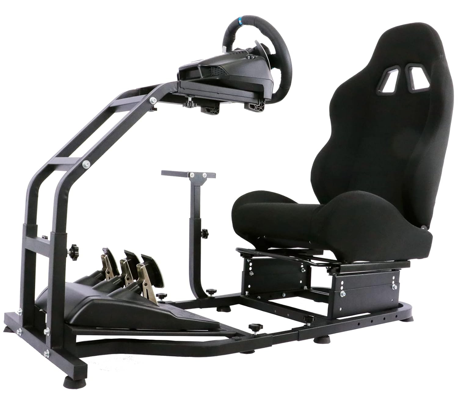 Minneer Racing Simulator Cockpit with V2 Support Game Support Stand Up Simulation Driving Bracket for Logitech G29, G27, G25, G923 Racing Steering Wheel Stand Without Wheel and Pedals