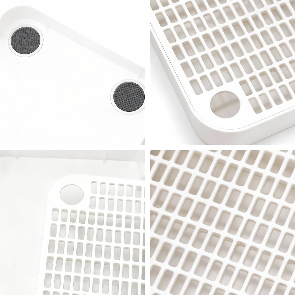 Lettiera per gatti con funzione filtro per gattini e gatti anziani, 32 x 16 x 4 cm, colore bianco