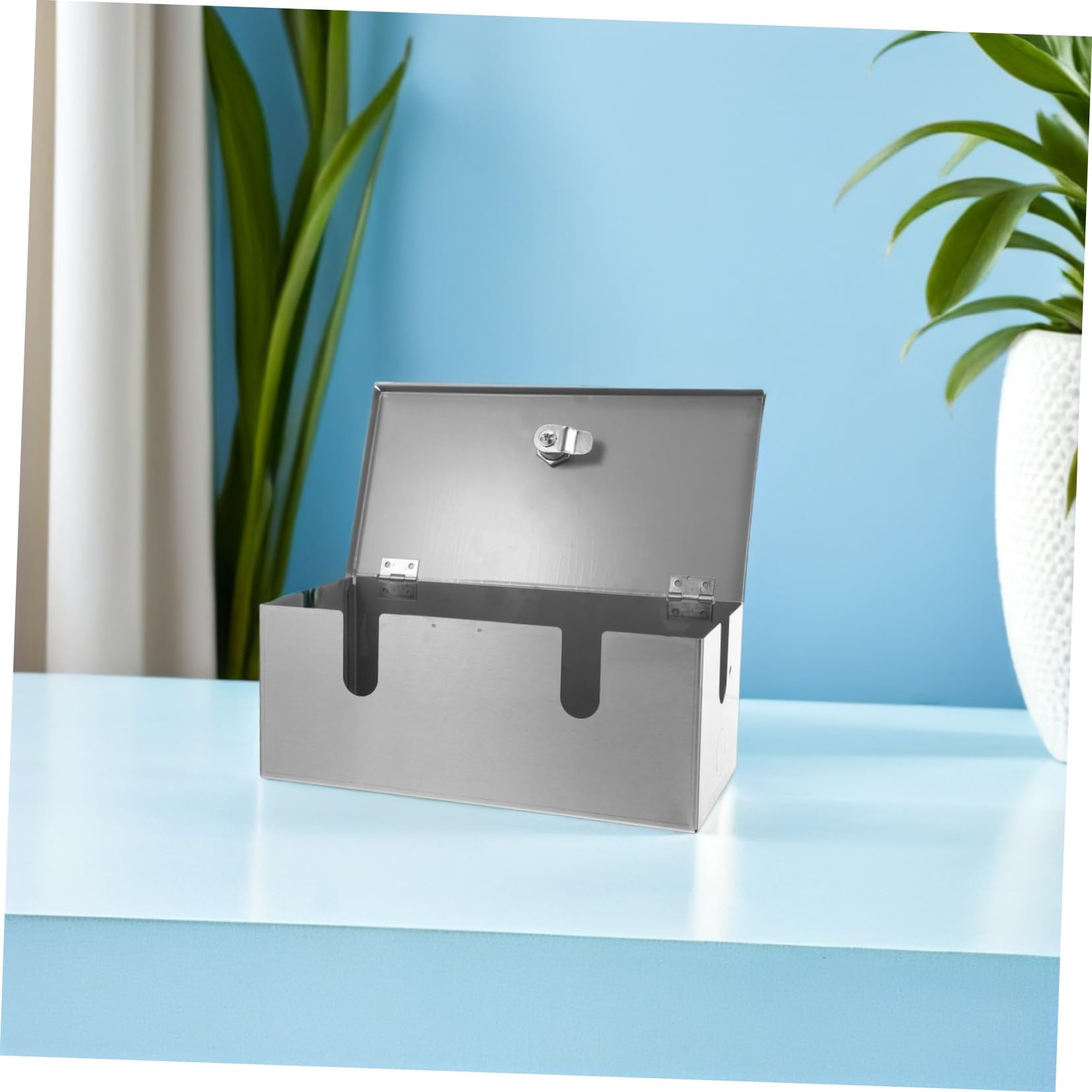 Caja de Enchufe con Cerradura Resistente al Agua Acero Inoxidable para Exterior Cubierta Protectora Antirrobo para Conexiones Eléctricas Montaje Pared Adaptable