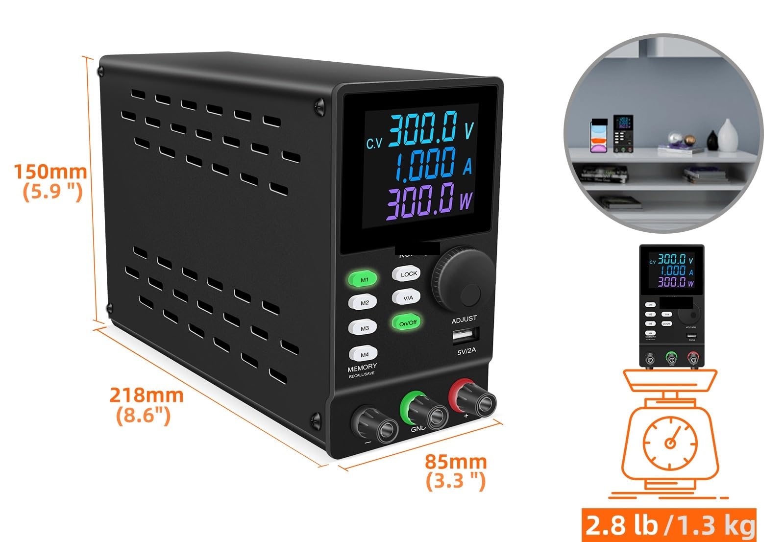 Alimentatore da laboratorio programmabile e regolabile con memoria di archiviazione software for PC RS-232,Edizione Premium