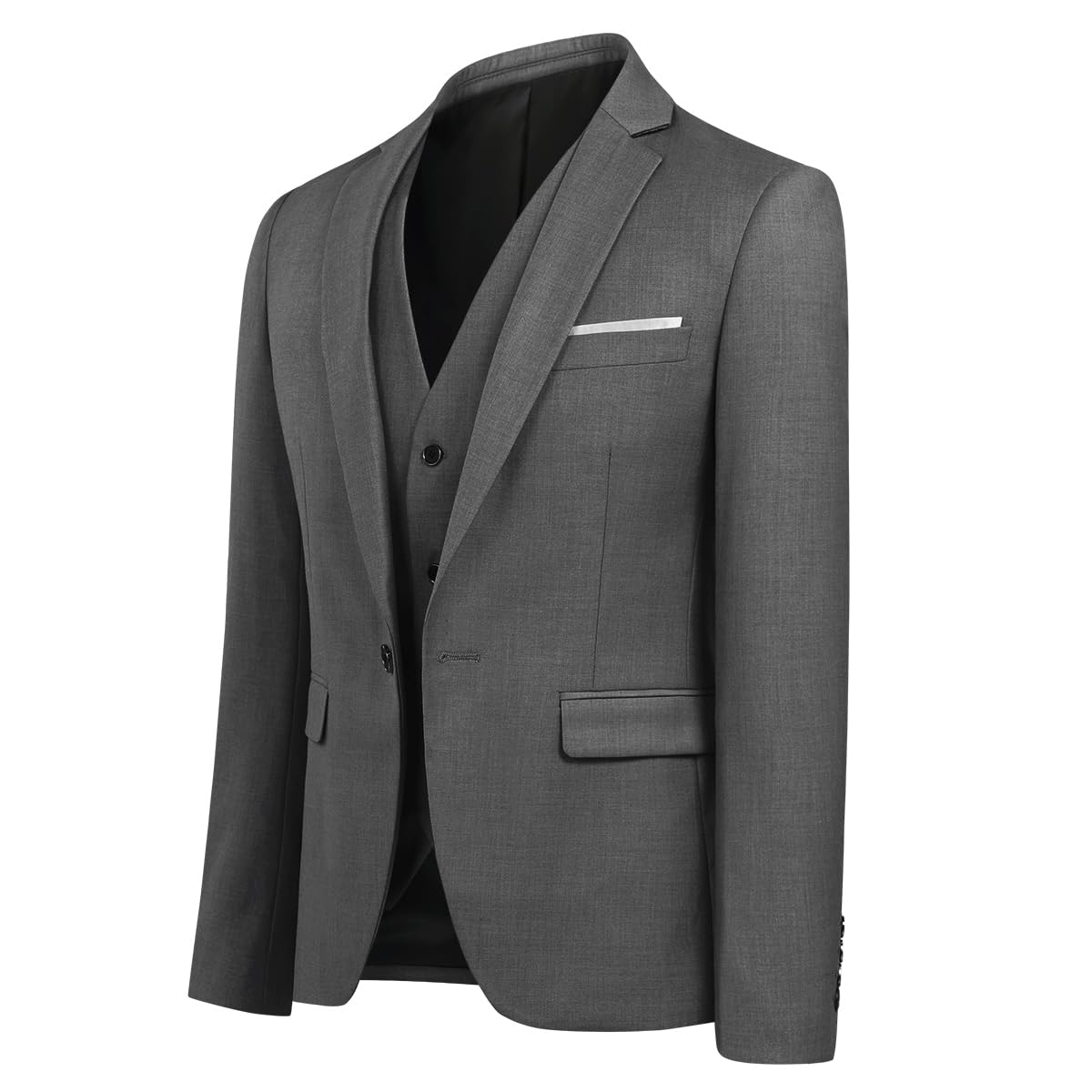 Allthemen Abito da Uomo 3 Pezzi Slim Fit Completo Formale da Matrimonio Un Bottone Giacca Gilet Pantaloni