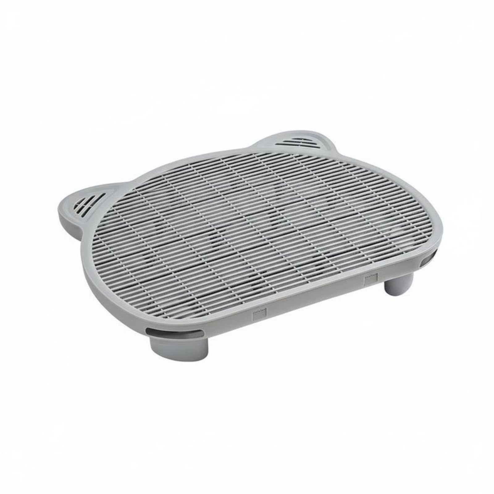 Alfombrilla de Arena para Gatos Esterilla Escalón Base Doble Capa con Captura Eficiente y Limpieza Rápida Superficie Hueca Antigoteo Adecuada para, Gris, 9CM
