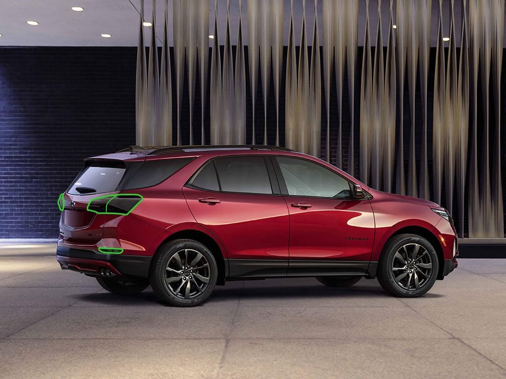 Rvinyl Tail Light Pre Cut Film Tint Cover Kit in Blackout Smoke Compatible with Chevrolet Equinox 2018-2021 - Adhesive Backs