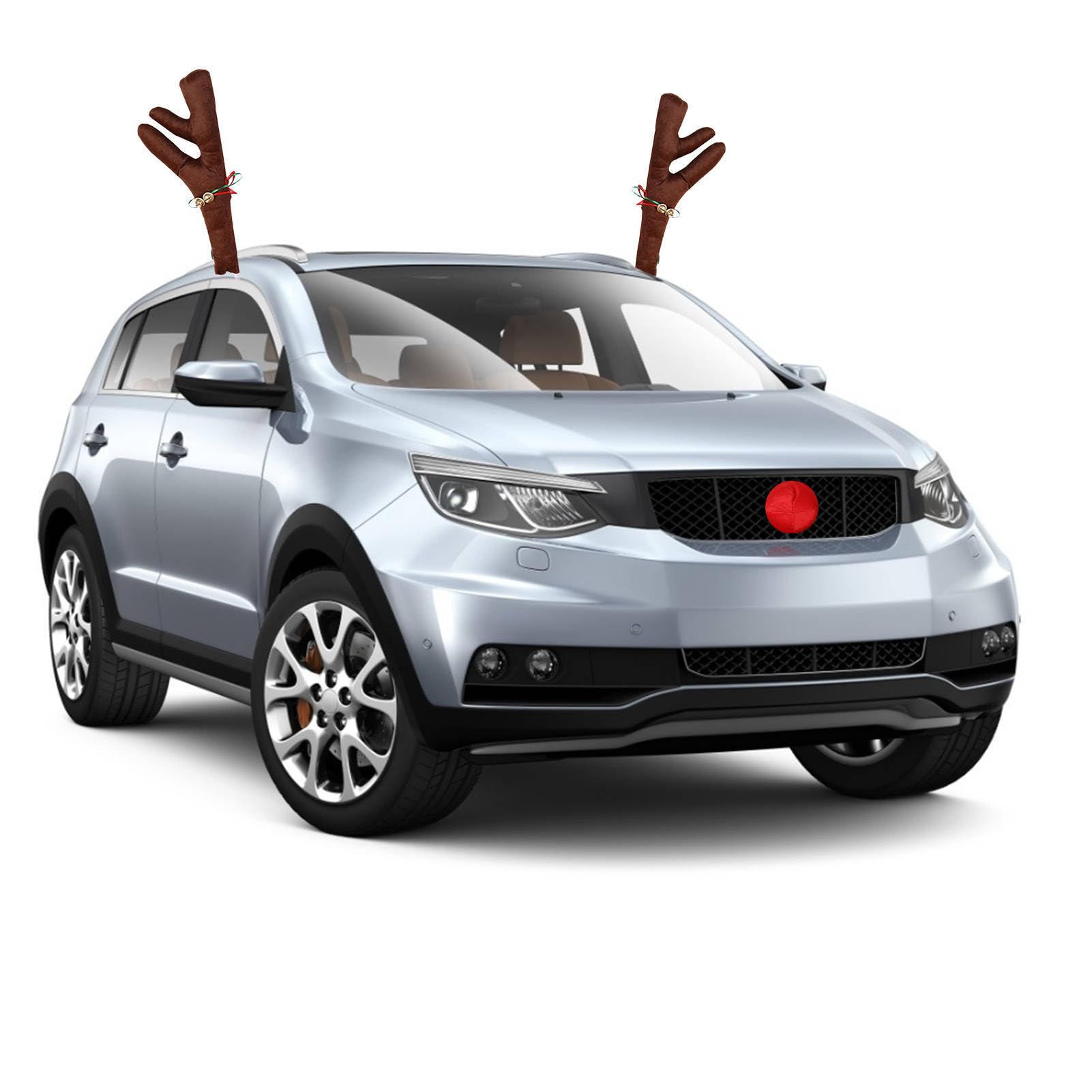Voiture Noël Renne, kit Voiture Renne, kit Voiture Bois Noël avec Nez, Queue pour Voiture, Accessoires Vacances Camion