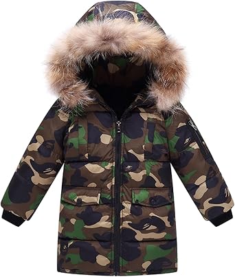 Boys Winter Coats Waterproof Fleece Jacket Thick Clothes Fur Hood Outerwear