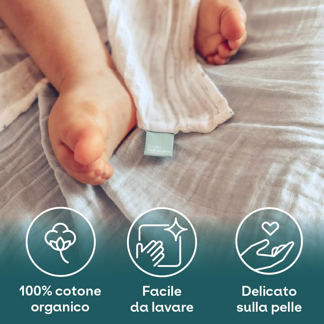 Koala Babycare - Mussole Neonato Cotone 100% - 3 Pz 80x80cm - Ideale come Regalo Neonati - Blu