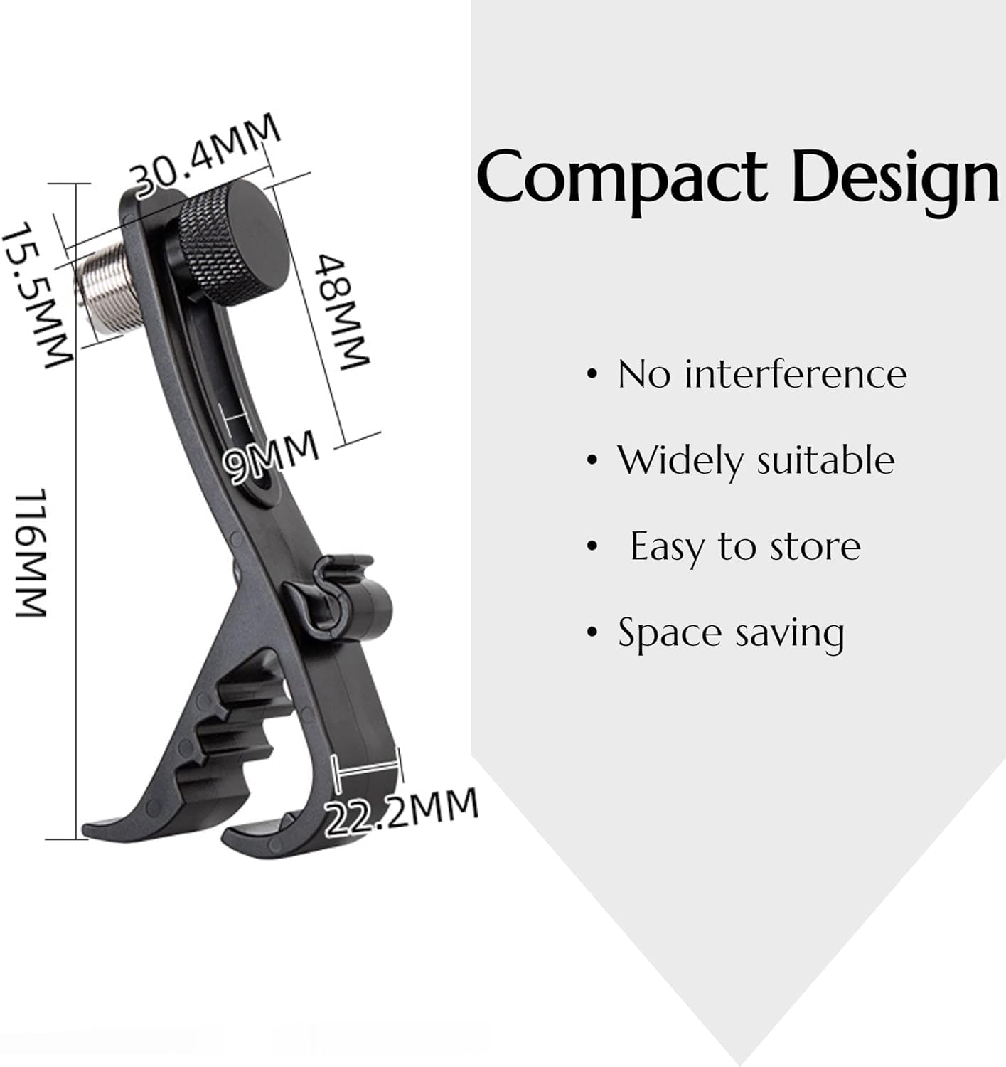 4 Pezzi Clip per Microfono per Batteria Supporto per Morsetto Antiurto Accessori per Strumenti Musicali in Plastica Regolabili Neri Hardware per Supporto per Microfono