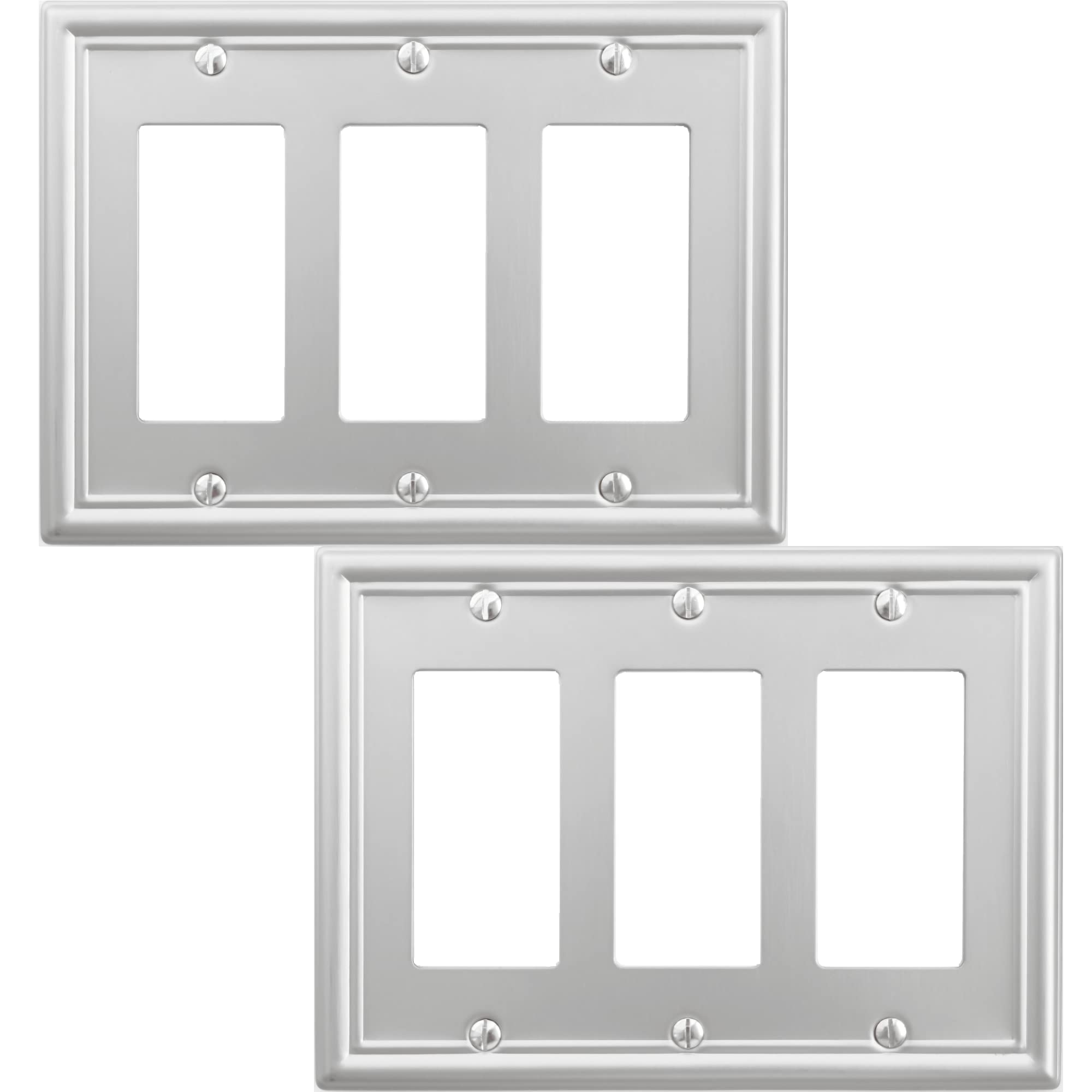 OKAWYC Triple Decorator Light Switch Cover Luca Metal Wall Plate, 2 ...