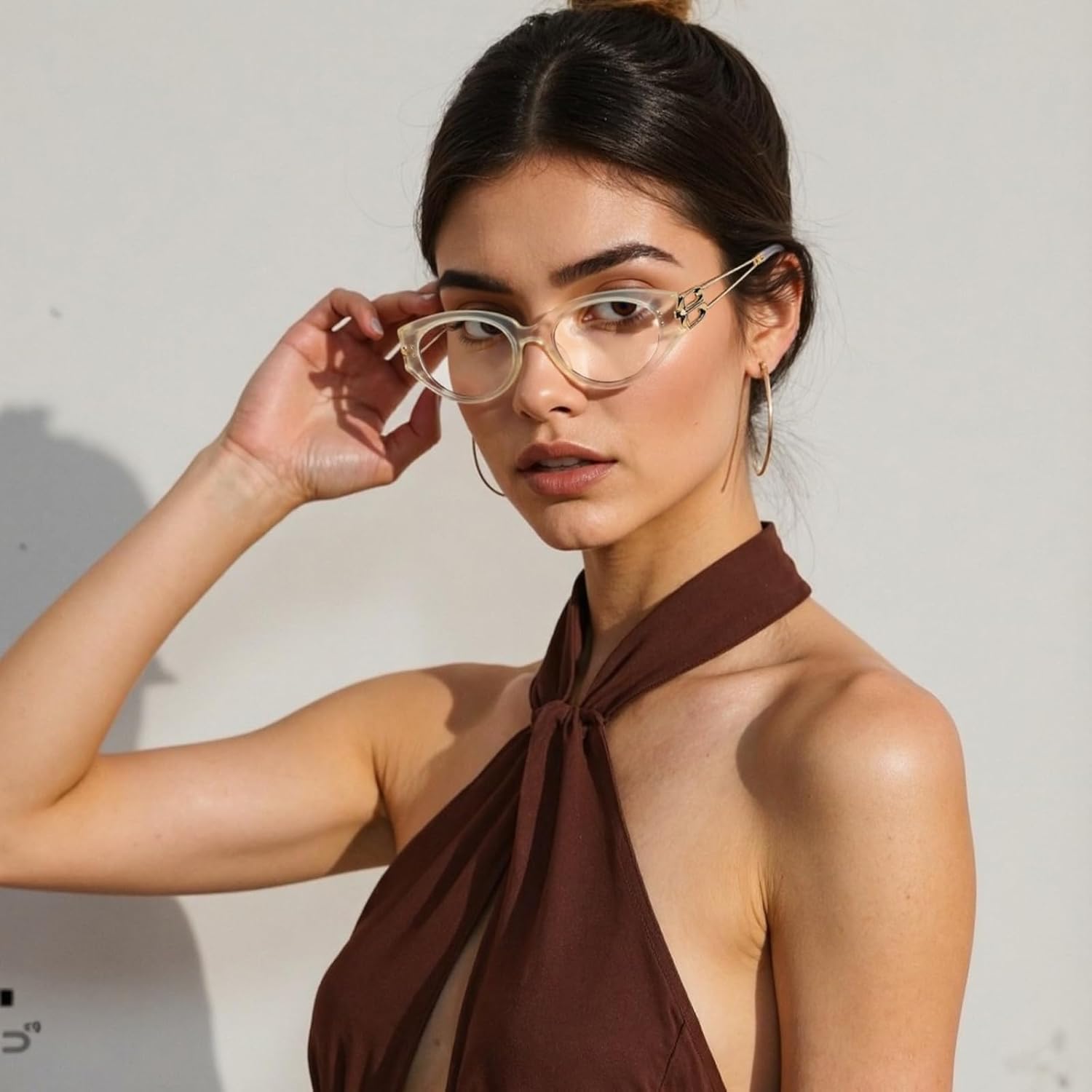 Y2k Sunglasses for Women and Men, Retro Narrow Cat Eye Sunnies Night Petal - Image 4