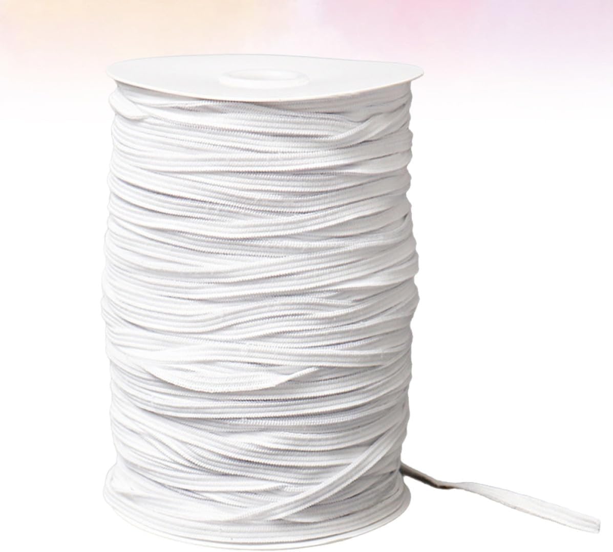 80 Yard Roll White Polyester Elastic Rope for Mask Making DIY Practical and Easy to Use Mask Replacement Elastic Strap Crafting