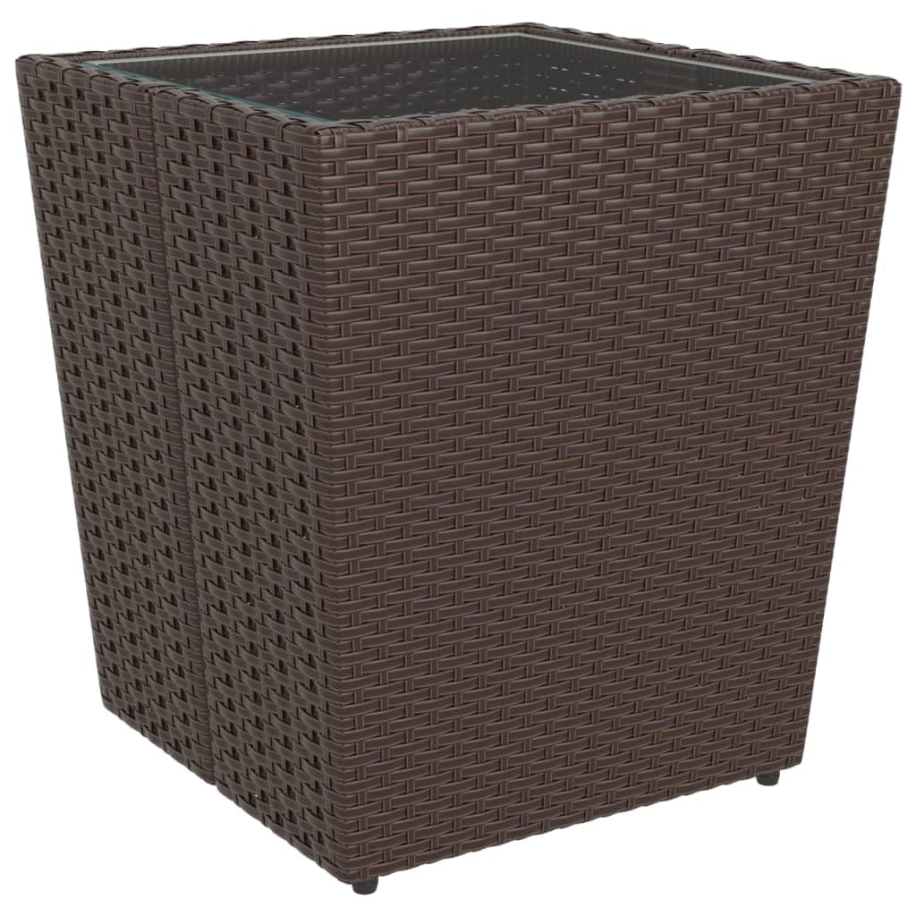 ShGaxin Set bistrot da giardino 5 pezzi rattan PE vetro temperato marrone, set tavolo e sedie giardino, tavolo terrazza esterna e sedie, set terrazza, mobili da giardino esterno - 3058371