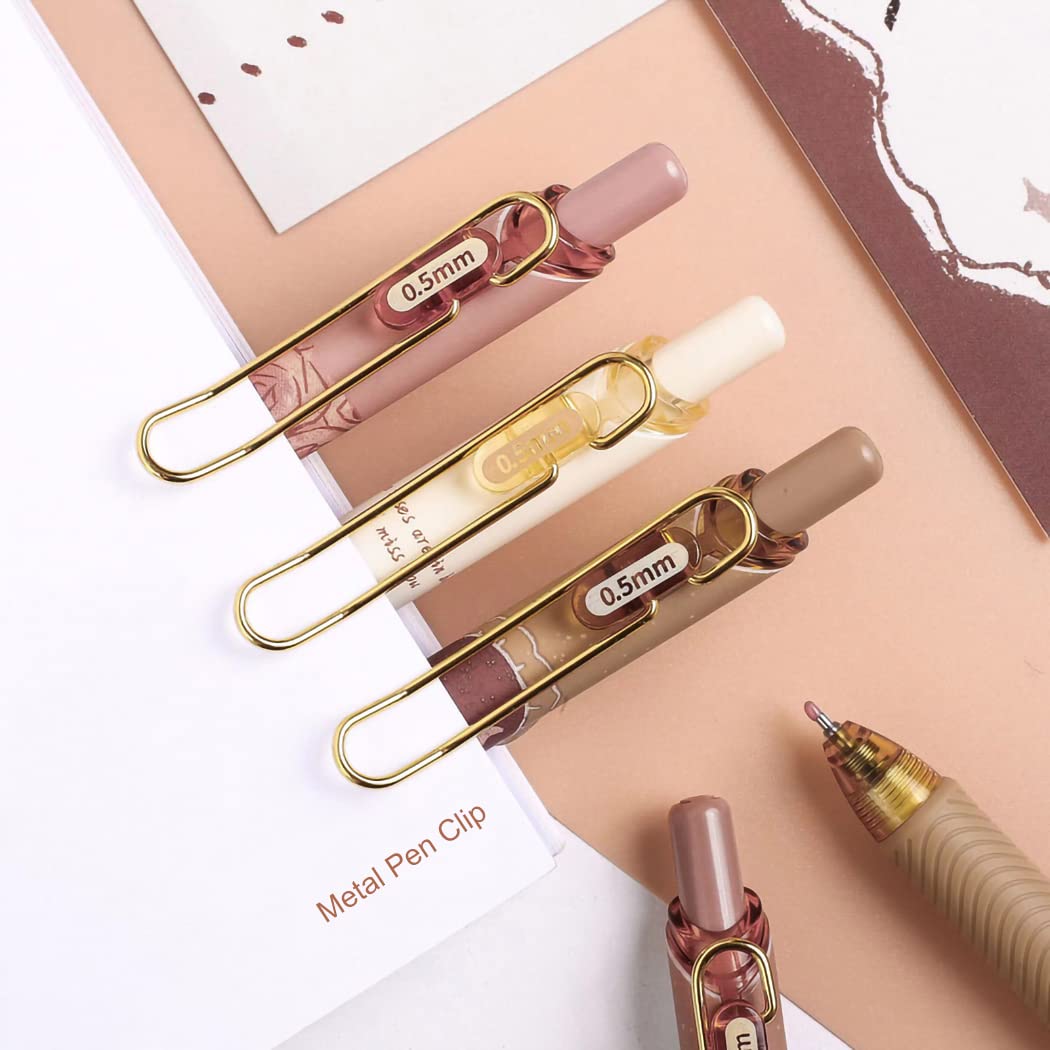 Schnell trocknende Tintenstifte, Kawaii-Kugelschreiber, einziehbarer Gelstift, 0,5 mm feine Spitze, schwarze Tinte, glattes Schreiben für Schule, Büro, Zuhause, 4 Stück (Rose)