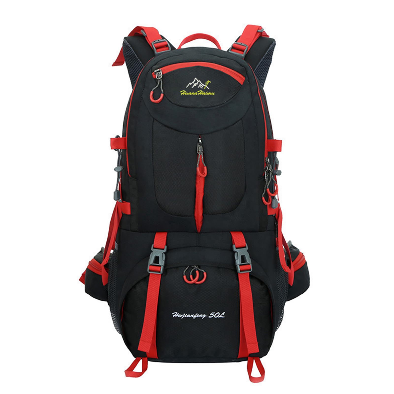 50L Zaino da Trekking Impermeabile Zaino Hiking Backpack per Donna Uomo Campeggio Ciclismo Arrampicata Sport Nero