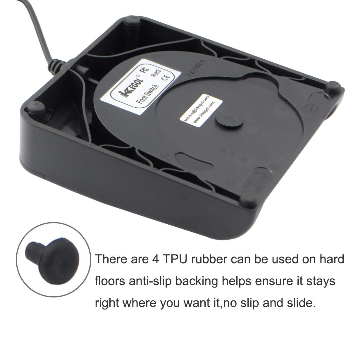 iKKEGOL Actualizado USB de un solo pie Pedal Switch Control One Key Footswitch Program Personalizado Teclado de ordenador Ratón Juego Acción HID (negro)