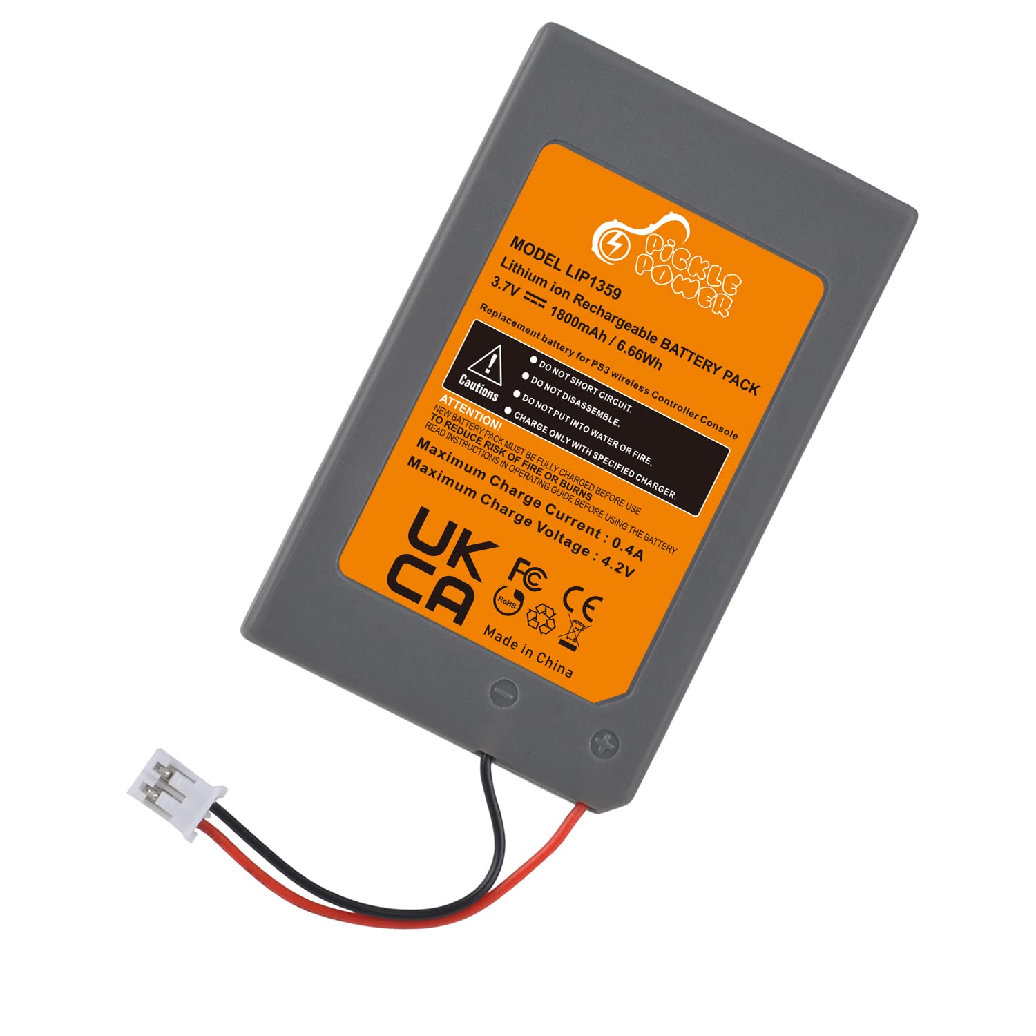 Pickle Power 2 x 1800mAh LIP1359 Batterie per Sony PS3 playstation 3 e Dualshock CECHZC2E CECHZC2U Wireless Controller