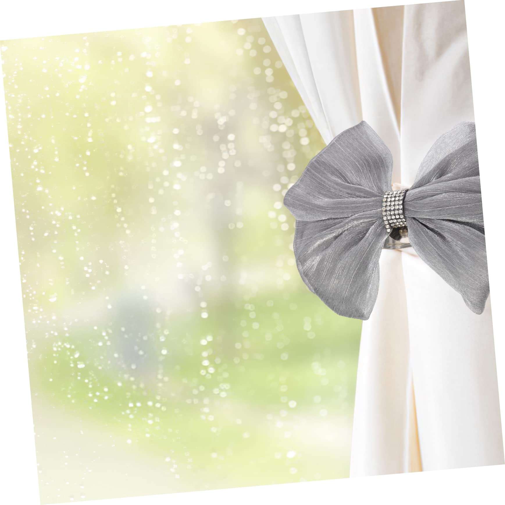 ABOOFAN 4pièces Attache Rideaux Tulle avec Nœud Décoratif Accessoire Élégant pour Fenêtres De Salon Chambre Ou Bureau Facile à Installer pour Voilages Et Drapes Légers