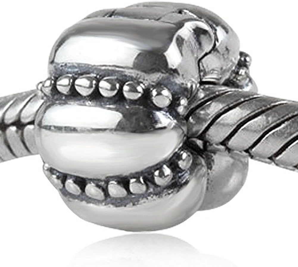 pumpkin Clip Stopper Charms 925 Sterling Silver Halloween Charm Clip Lock Stoppers Beads for DIY Charms Bracelets (J)