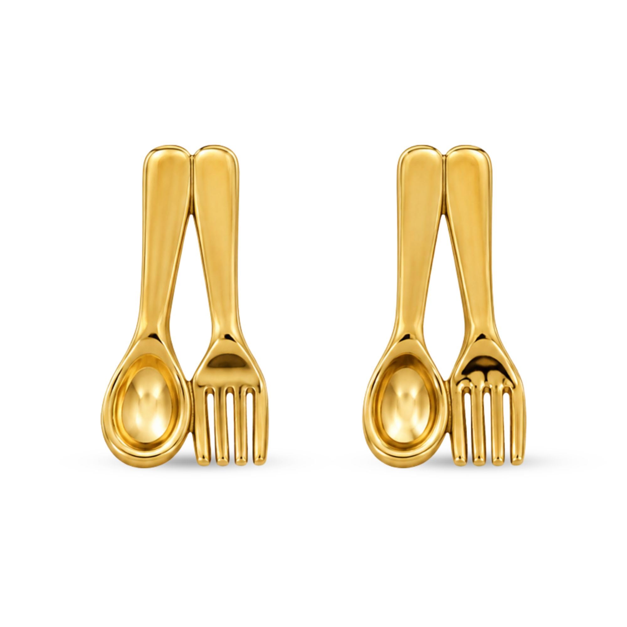 Quirky Fork & Spoon Cutlery Stud Earrings for Women | Anti Tarnish Jewellery, Aesthetic Accessories for Women, Playful Earrings for Girls | Valentine's Gift for Girlfriend-image-44